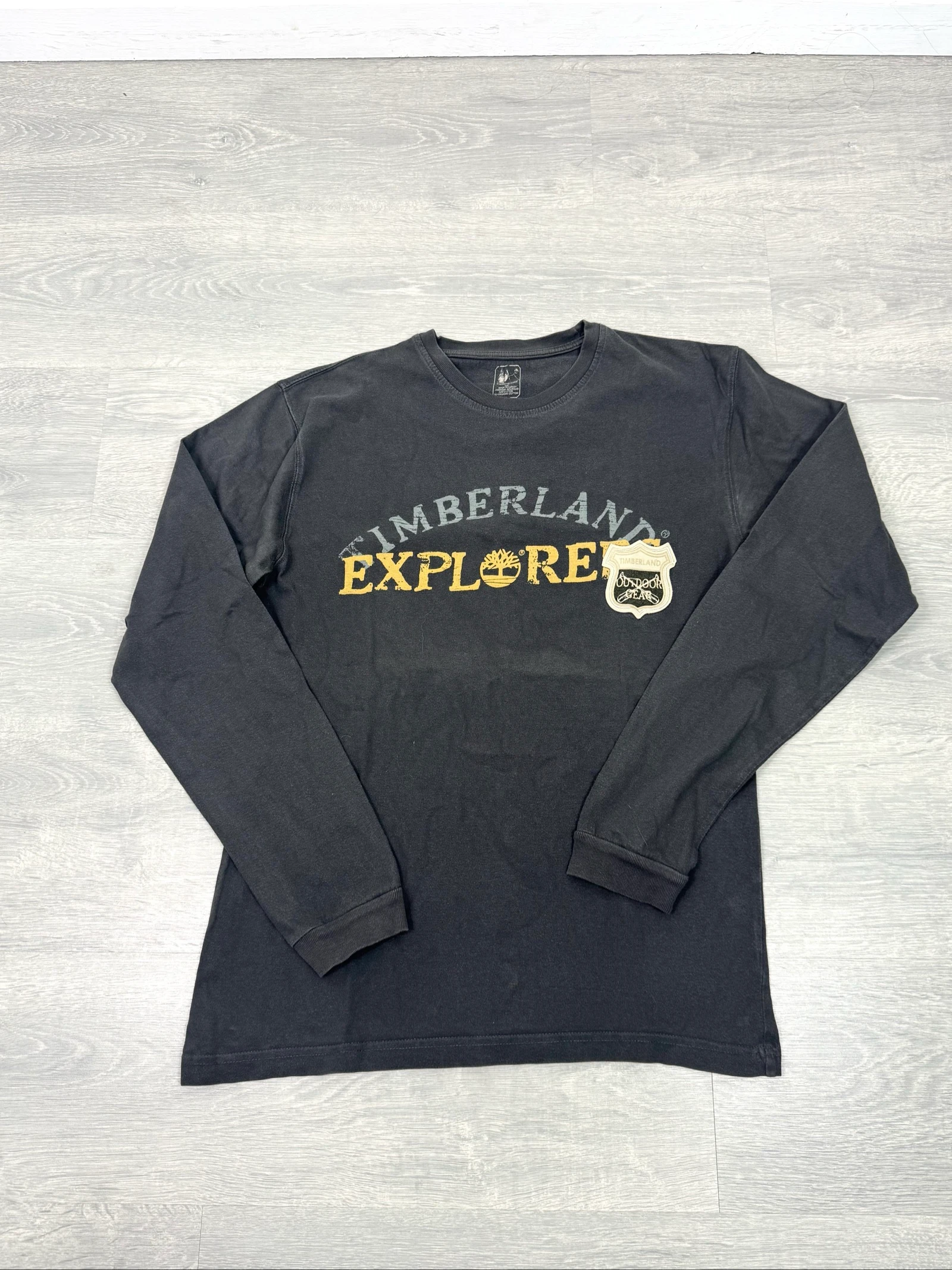 Timberland Explore T-shirt Lange Mouwen Zwart Logo Outdoor Heren S Vintage Streetwear Katoen – photo 2